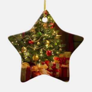 Weihnachtssternschmuck/Tree und Geschenke Keramik Ornament