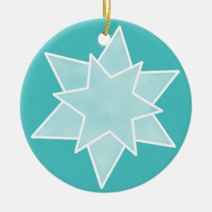 Weihnachtssternschmuck, Türkis Keramikornament