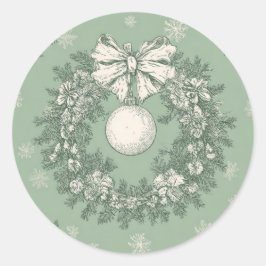 Weihnachtssticker Grün Runder Aufkleber
