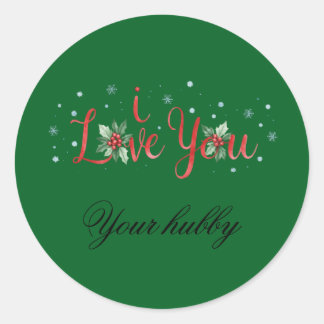 Weihnachtssticker Liebe Runder Aufkleber