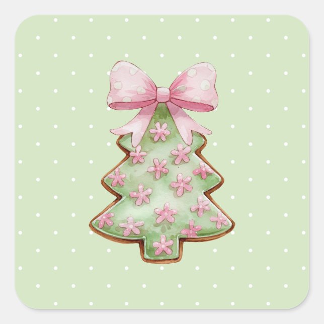 Weihnachtssticker Quadratischer Aufkleber (Vorderseite)