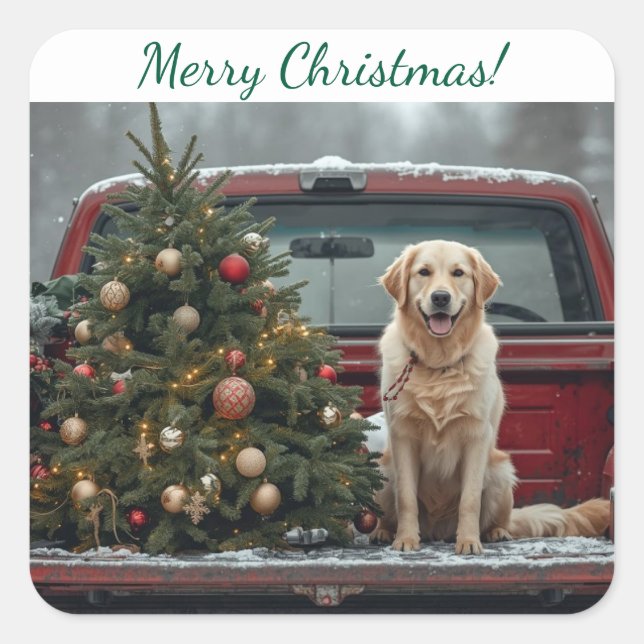 Weihnachtssticker Quadratischer Aufkleber (Vorderseite)