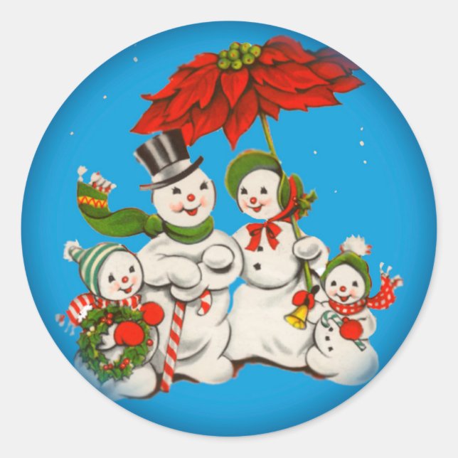 Weihnachtssticker Runder Aufkleber (Vorderseite)