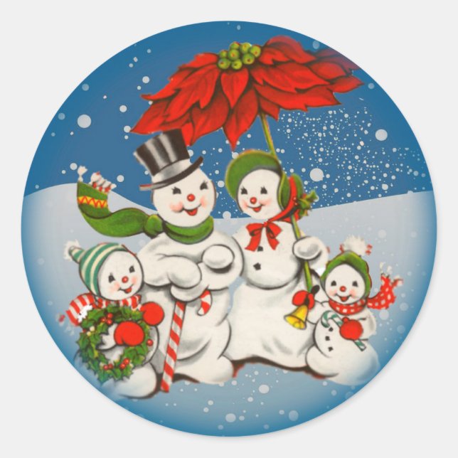 Weihnachtssticker Runder Aufkleber (Vorderseite)