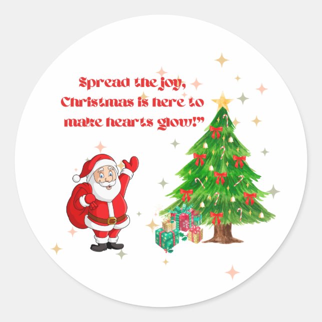 Weihnachtssticker Runder Aufkleber (Vorderseite)