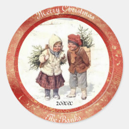 Weihnachtssticker Runder Aufkleber