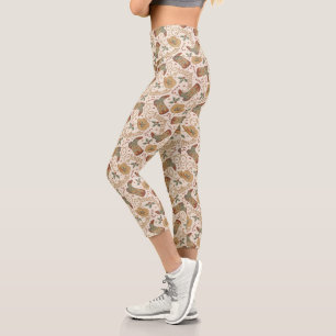 Weihnachtsstiefel und Hatter-Muster im Western Capri Leggings