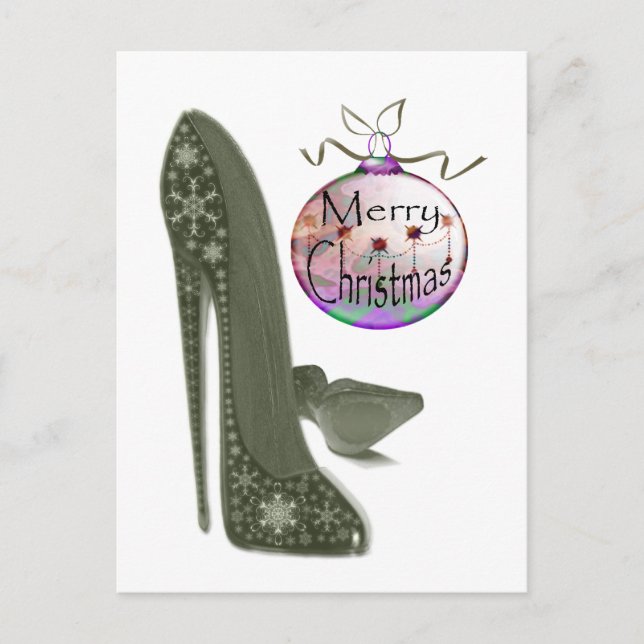 WeihnachtsStilett-und -flitter-Kunst-Geschenke Feiertagspostkarte (Vorderseite)