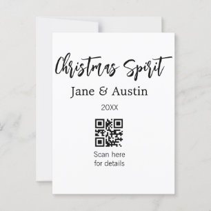 Weihnachtsstimmung Brautpaar Name QR Scan Datum Postkarte
