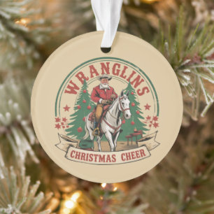 Weihnachtsstimmung Cowboy Santa Pferd Reiten Ornament