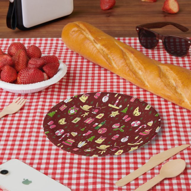 Weihnachtsstimmung, Design mit vielen Süßigkeiten Pappteller (Picknick)