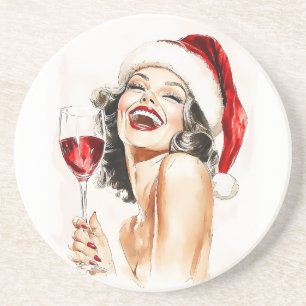 Weihnachtsstimmung im Wassercolor-Stil Getränkeuntersetzer