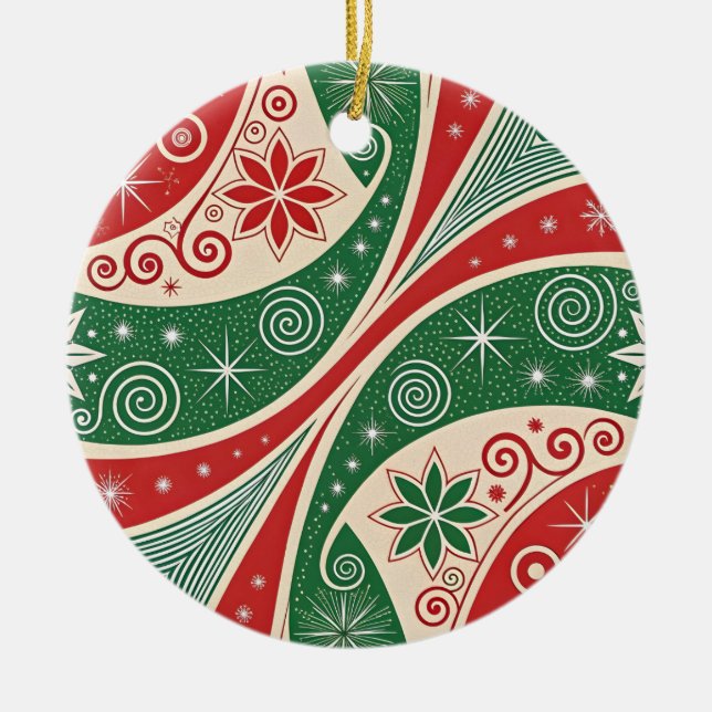 Weihnachtsstimmung Keramik Ornament (Vorne)