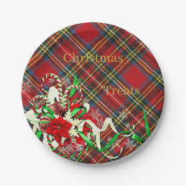 Weihnachtsstimmung Leckereien Kariert Tartan Candy Pappteller