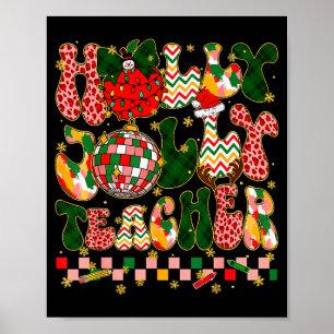 Weihnachtsstimmung Lehrer Leopard Schneemann Xmas Poster