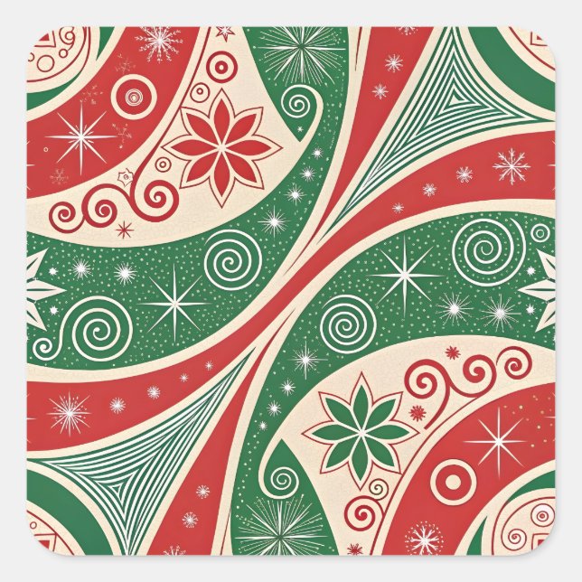 Weihnachtsstimmung Quadratischer Aufkleber (Vorderseite)