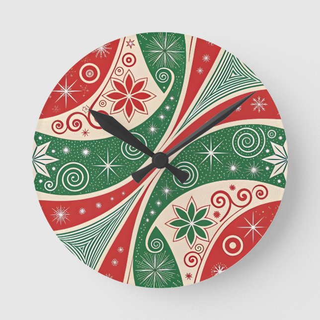 Weihnachtsstimmung Runde Wanduhr (Vorderseite)