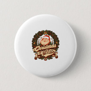 Weihnachtsstimmung Santa Claus Kranz Glocken Button