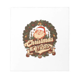Weihnachtsstimmung Santa Claus Kranz Glocken Notizblock