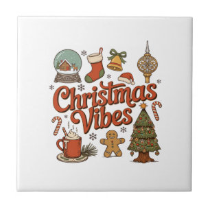 Weihnachtsstimmung Schneekugel Lebkuchenmann Baum Fliese