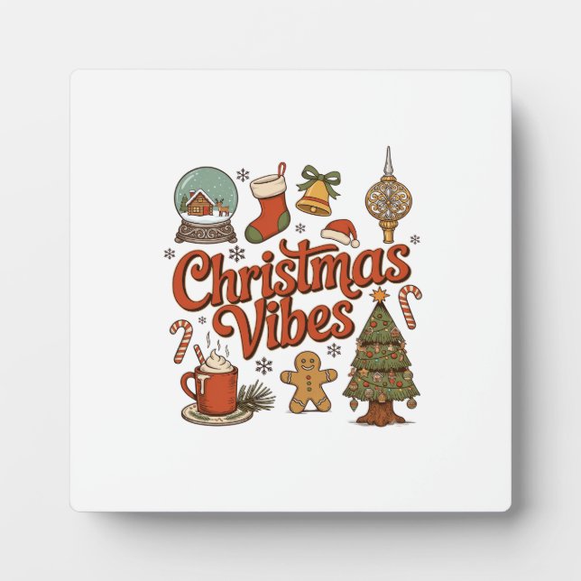 Weihnachtsstimmung Schneekugel Lebkuchenmann Baum Fotoplatte (Vorderseite)