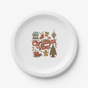Weihnachtsstimmung Schneekugel Lebkuchenmann Baum Pappteller