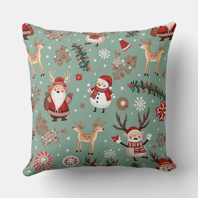 Weihnachtsstimmung Schneemannskissen Kissen (Rückseite)