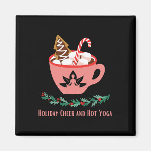 Weihnachtsstimmung und Hot Yoga Lustiges Weihnacht Magnet