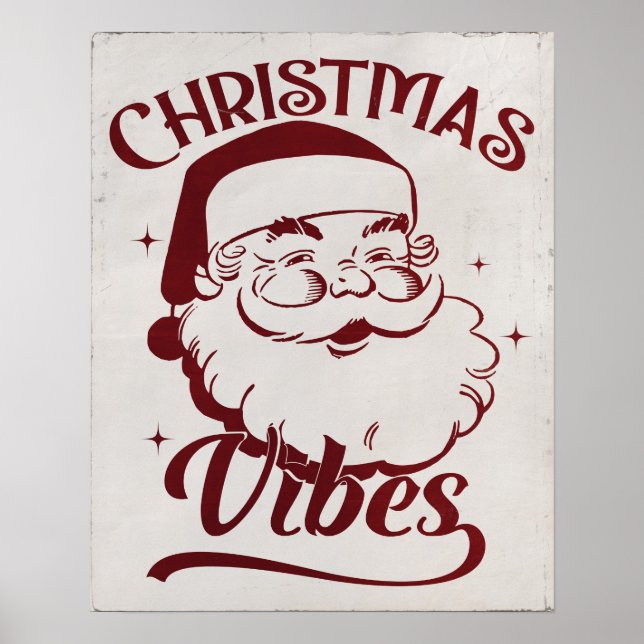 Weihnachtsstimmung Vintage-Design Poster (Vorne)