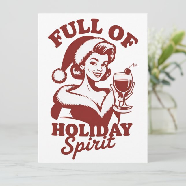 Weihnachtsstimmung voller Wein Snarky Weihnachten  (Stehend Vorderseite)