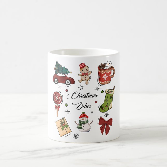 Weihnachtsstimmung Weihnachtsaufkleber-Pack Kaffeetasse (Mittel)