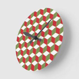 Weihnachtsstimmung Würfel Illusion Muster Runde Wanduhr