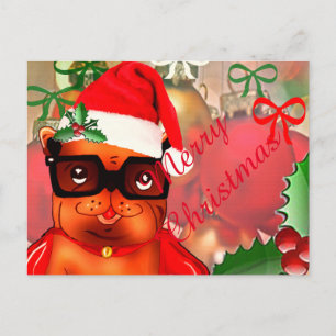 Weihnachtsstipendiat auf Weihnachtskugel-Hintergru Feiertagspostkarte