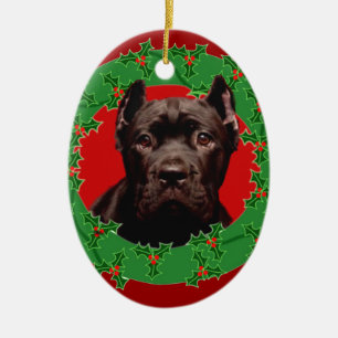 Weihnachtsstock Corso Hund Keramikornament