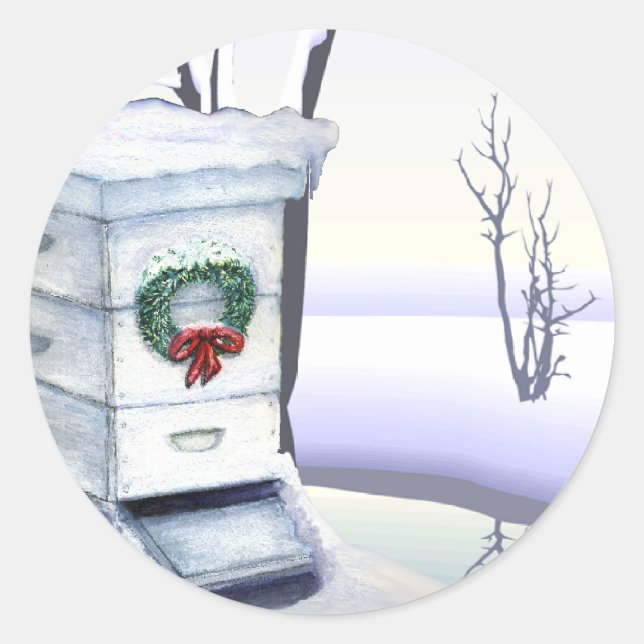 Weihnachtsstock Runder Aufkleber (Vorderseite)