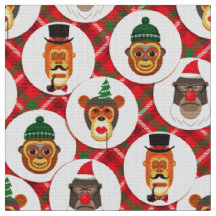 Weihnachtsstoff für Affen-Hipster