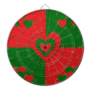 Weihnachtsstoffherzen Liebe Rot Dartscheibe
