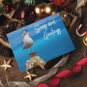 Weihnachtsstrand Meere und Grüße Möwe Ozean