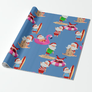 Weihnachtsstrand Santa Claus Urlaub Geschenkpapier