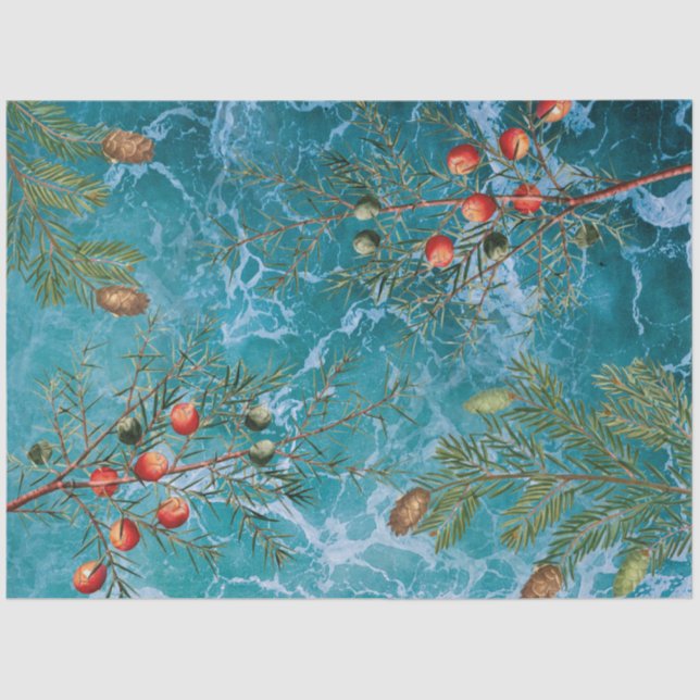 Weihnachtsstrand Seidenpapier (Vorderseite)