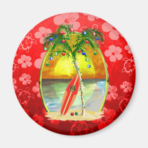 Weihnachtsstrand-Sonnenuntergang Magnet