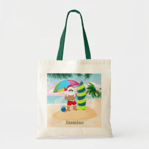 Weihnachtsstrand Weihnachten Weihnachtsmann geben  Tragetasche