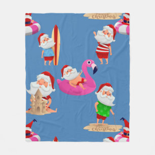 weihnachtsstrand weihnachtsmann urlaub fleecedecke