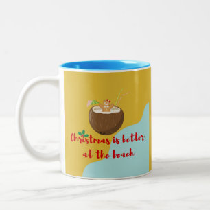 Weihnachtsstrandplätzchen Zweifarbige Tasse