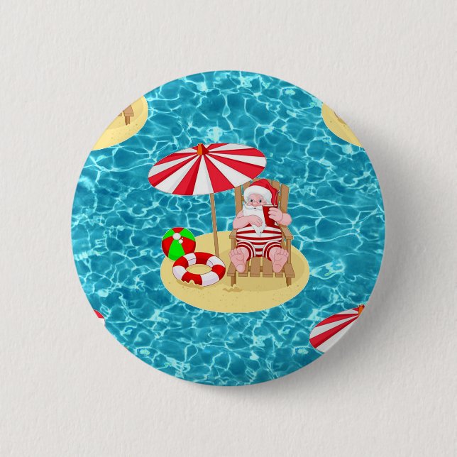Weihnachtsstrandsklee Button (Vorderseite)