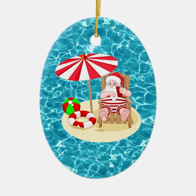 Weihnachtsstrandsklee Keramik Ornament (Vorne)