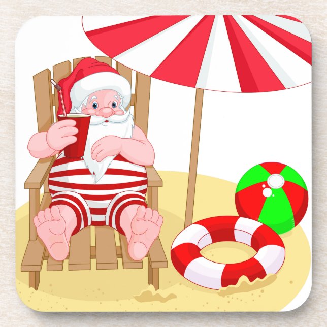Weihnachtsstrandsklee Untersetzer (Vorderseite)