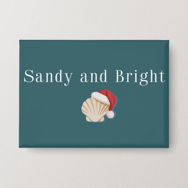 Weihnachtsstrandurlaub Sandig und hell Muschel Button (Vorderseite)