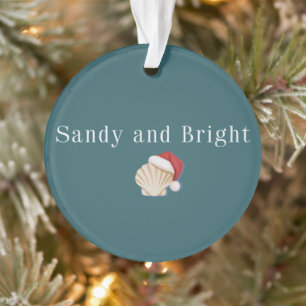Weihnachtsstrandurlaub Sandig und Helle Muschel Ornament