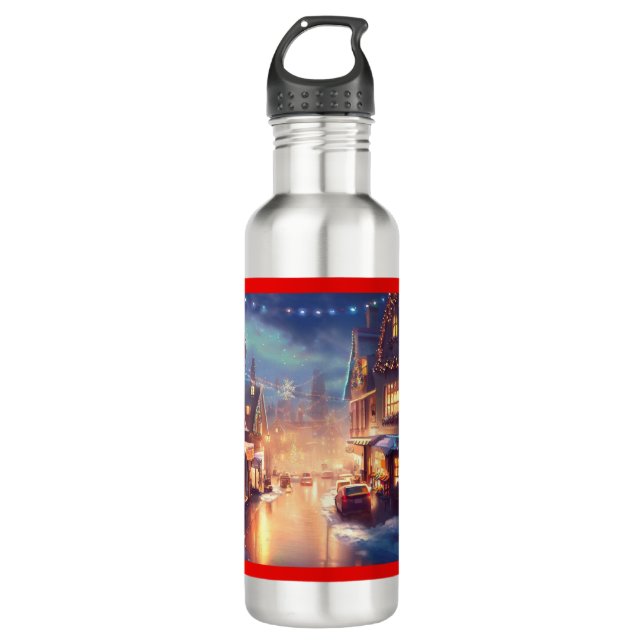 Weihnachtsstraße 3 edelstahlflasche (Vorderseite)